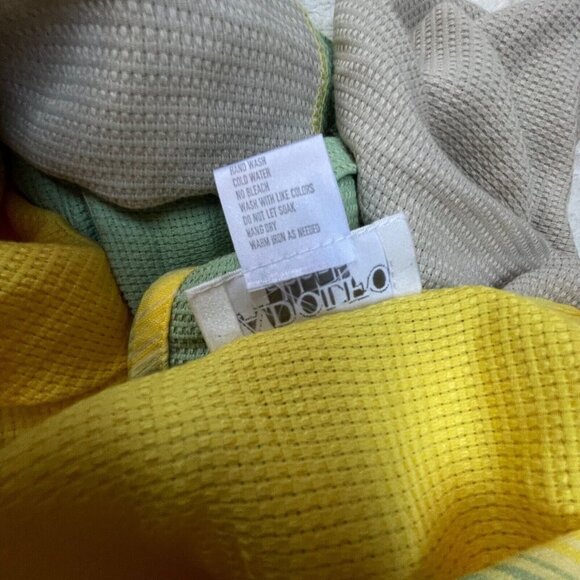 Adolfo Sport Womens Colorblock Waffle Knit Cardigan Sweater Small Yellow Pocket - Picture 4 of 8